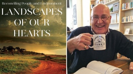 Landscape of our hearts book cover and photo of Dr Matt Colloff