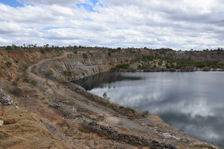 The lower reservoir of the former gold mine at Kidston. The lower reservoir of the former gold mine at Kidston.