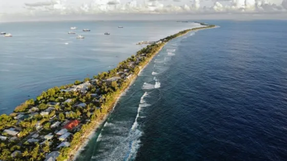 Tuvalu. ‘In the western Pacific, sea levels rose faster than anywhere else in the world between 1993 and 2015, and by 2050 they will continue to rise by an additional 0.10–0.25 metres.’ Tuvalu. ‘In the western Pacific, sea levels rose faster than anywhere else in the world between 1993 and 2015, and by 2050 they will continue to rise by an additional 0.10–0.25 metres.’