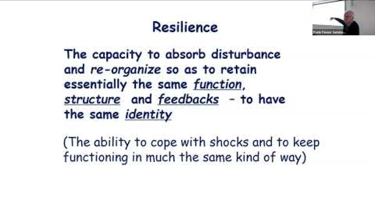 Preview image for the video "Fenner Affiliates Seminar Series: Resilience theory and its application".