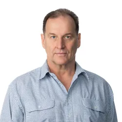 Brendan Roddy looks at the camera