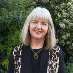 Liz Hanna looks at the camera