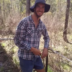Nick doing field work in the bush.